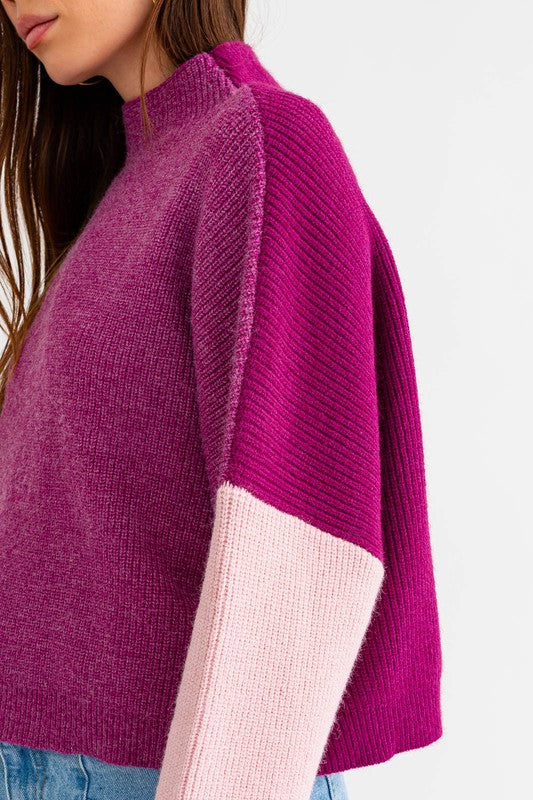Oversized Color-Block Sweater