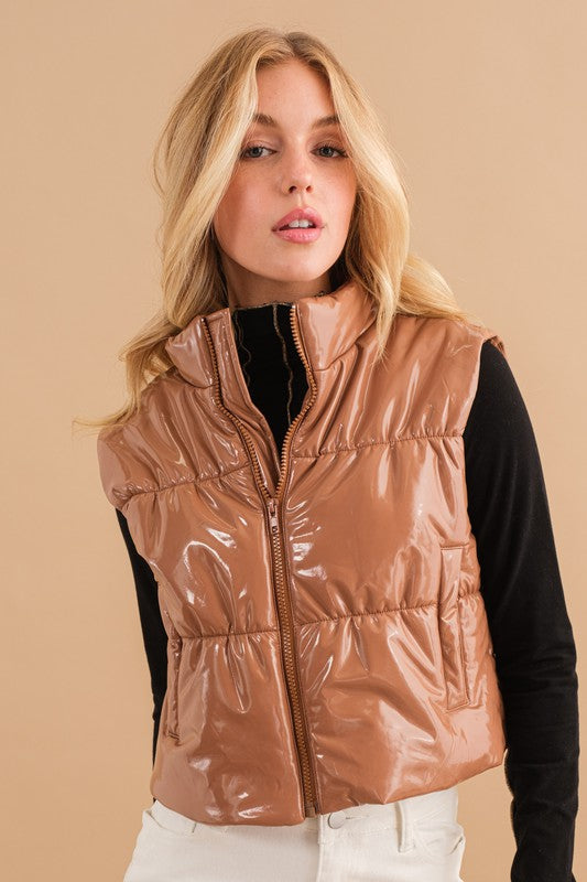Quilted Gloss Puffer Vest