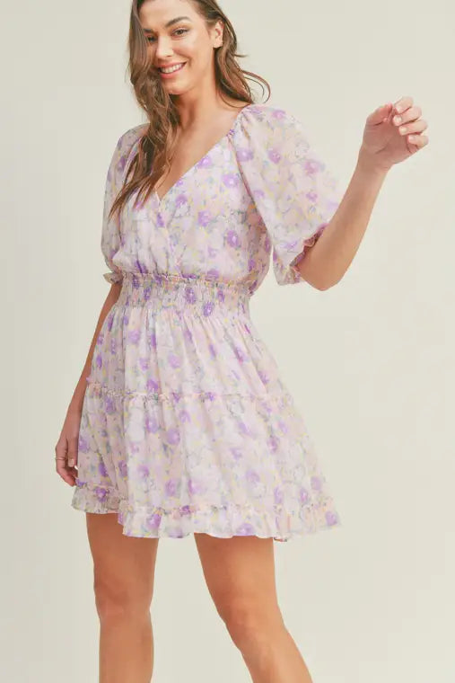 Lavender Ariana Floral Dress