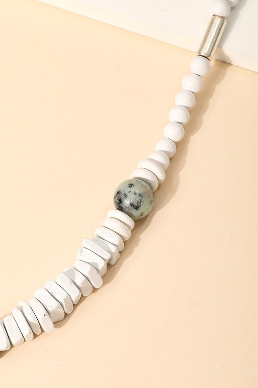 Summer Beaded Necklace - White