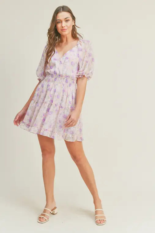 Lavender Ariana Floral Dress