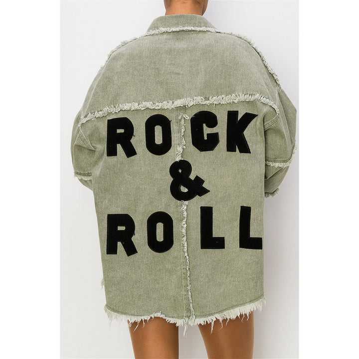 Rock & Roll Embroidered Jacket in Green